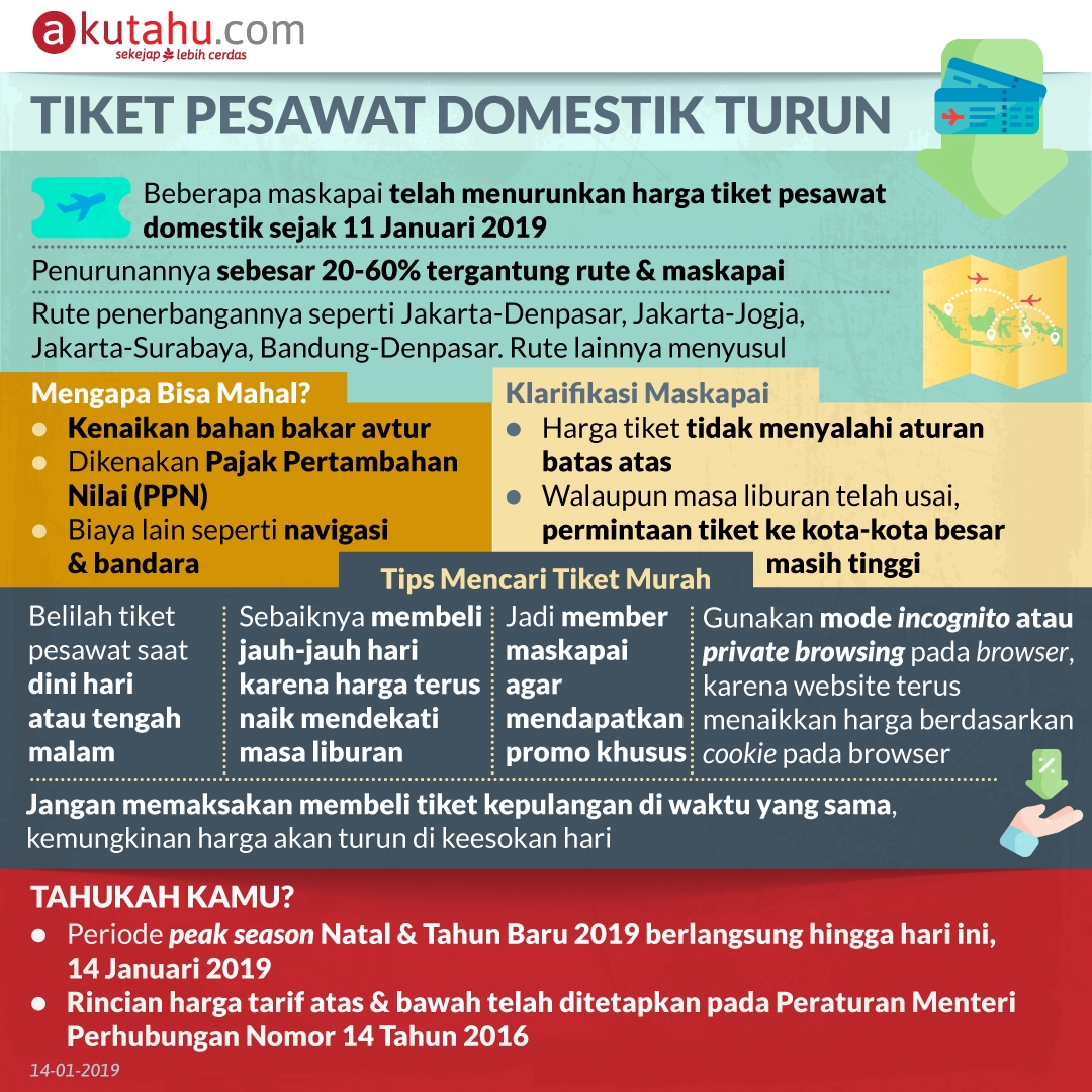 Tiket Pesawat Domestik Turun