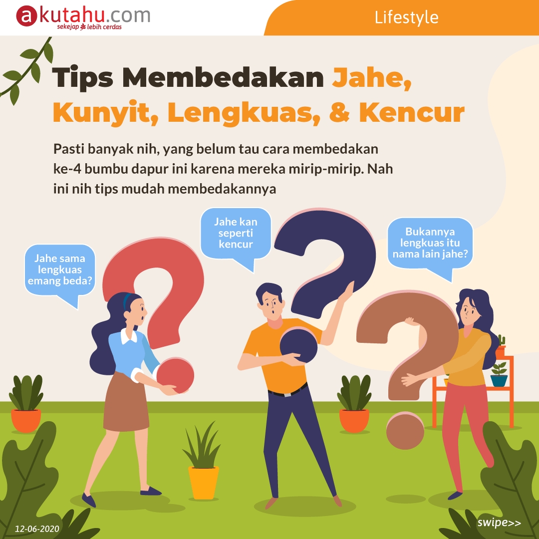 Tips Membedakan Jahe, Kunyit, Lengkuas, & Kencur